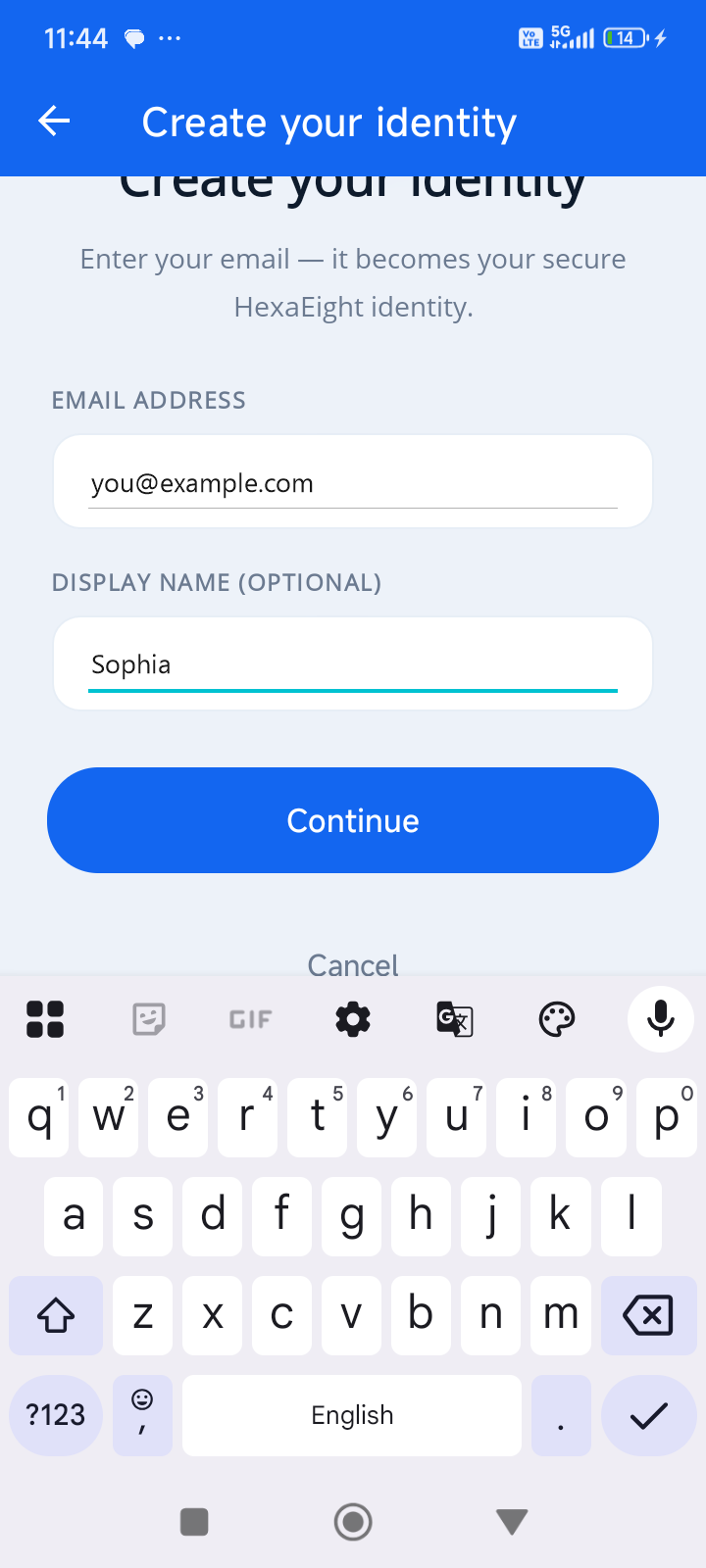Step 2: Create your identity