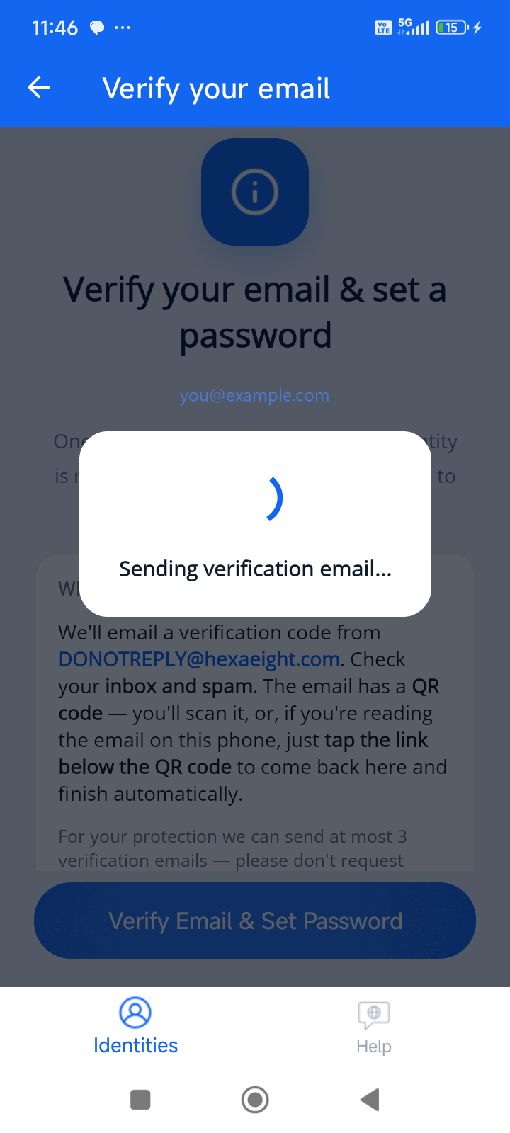Step 3: Verify email & set a password
